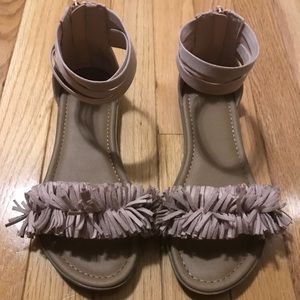 Justice Fringe sandals. Blush Pink. Size 5
